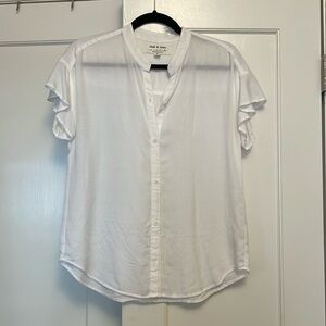 Anthropologie white blouse top
